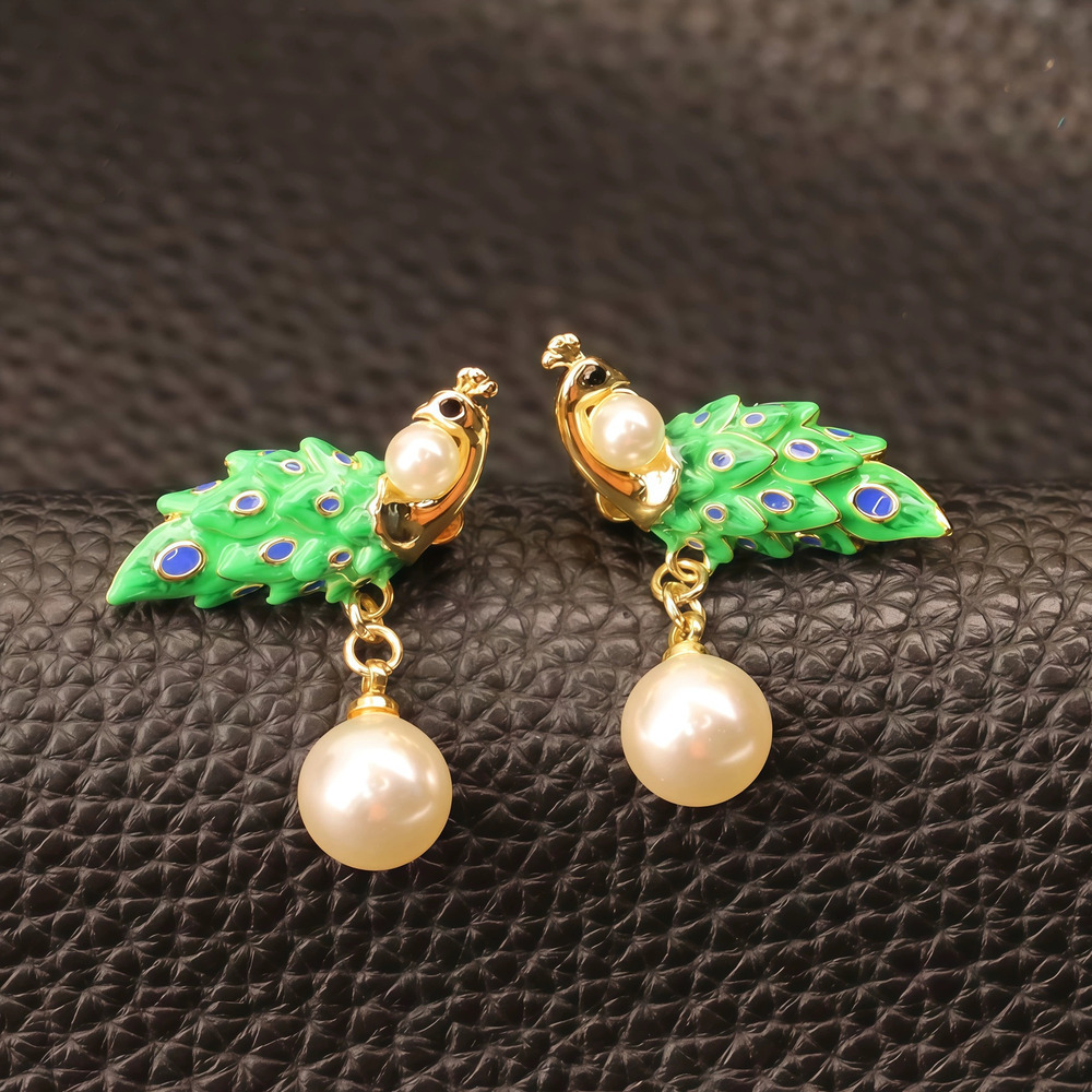 Kendra Scott Copper Gold Plated Hand Painted Enamel Stud Earrings Silver Post
